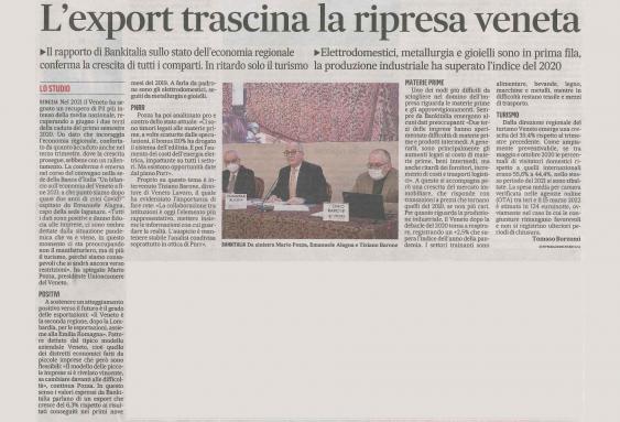 Veneto: export leads the re-start.